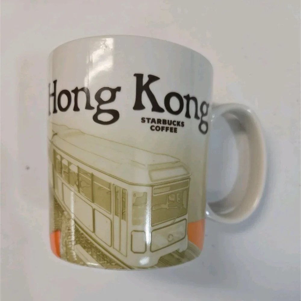 Starbucks Hong Kong Global Icon Collector 16 Oz Coffee Mug Orange 2013